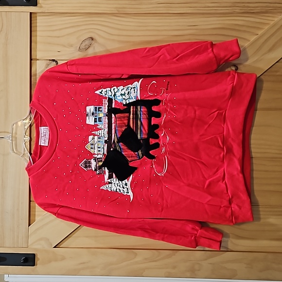 Vintage Tops - NOS | Vintage "Kittens" Scottie Dog Christmas / Winter Sweater | Medium